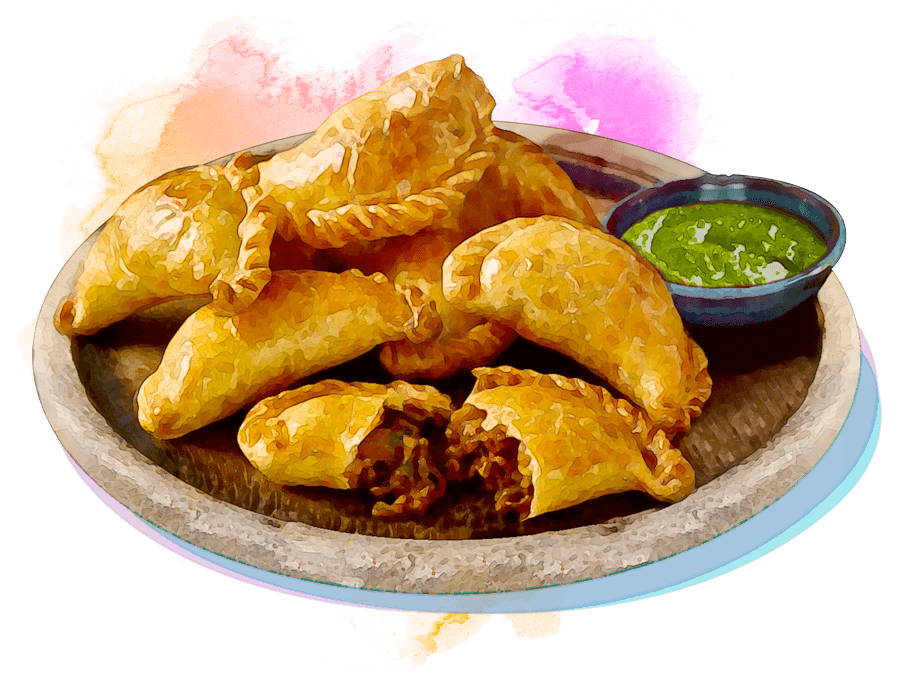 A plate full of Argentinian Empanadas